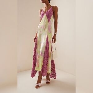 Alejandra Alonso Rojas Crochet Detailed Silk Gown